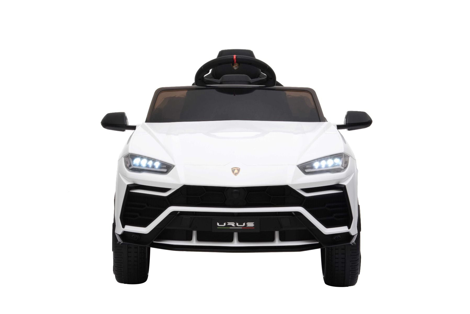 Kinder elektroauto 12V Lamborghini URUS, weiß, original lizenziert, 2x Motor, 12V Batterie, Elektroauto für kinder mit 2,4-GHz-Fernbedienung, weiche EVA-Räder, Federung, Elektrofahrzeug kinder ab 3 bis 6 jahre