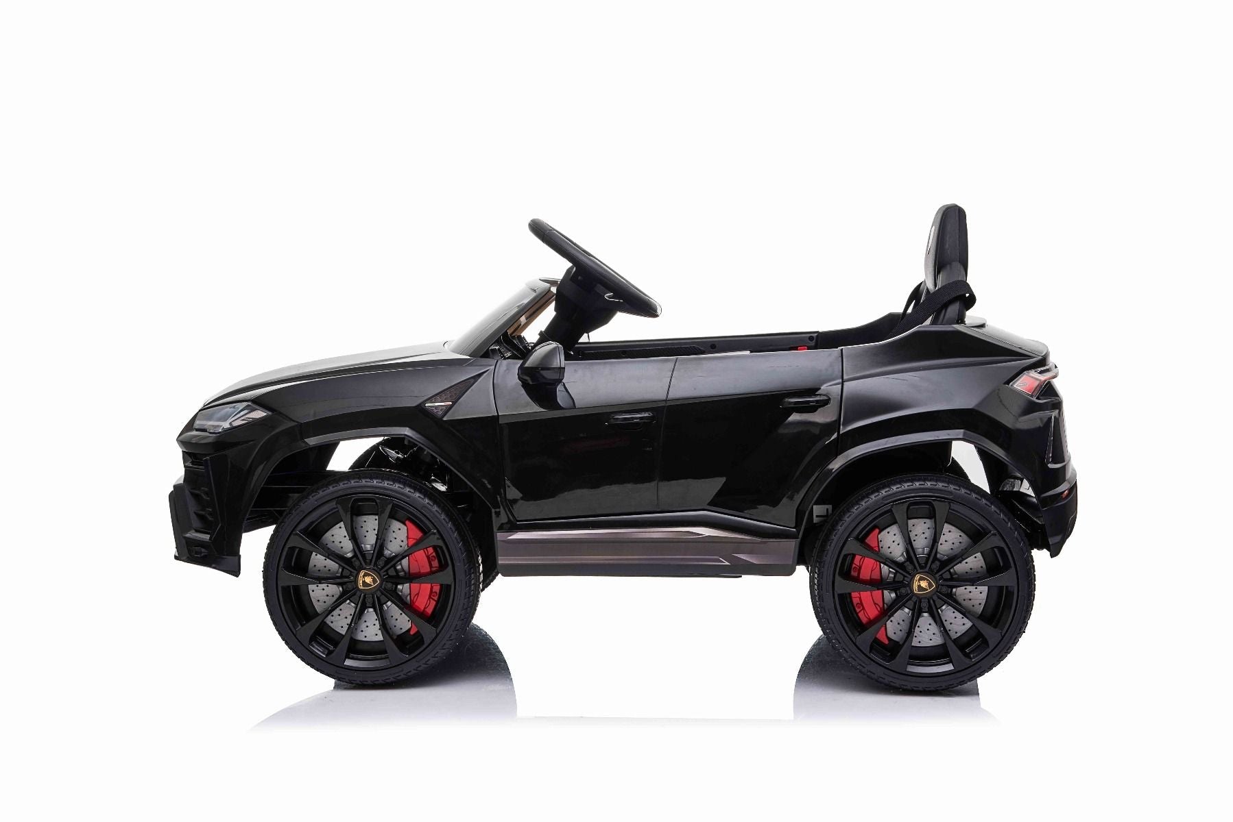 Kinder elektroauto 12V Lamborghini URUS, Schwarz, original lizenziert, 2x Motor, 12V Batterie, Elektroauto für kinder mit 2,4-GHz-Fernbedienung, weiche EVA-Räder, Federung, Elektrofahrzeug kinder ab 3 bis 6 jahre