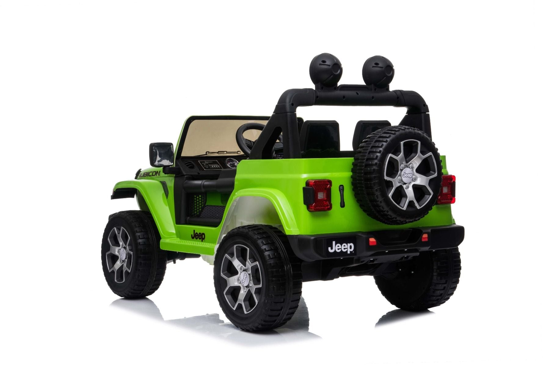 RIRICAR Elektroauto für Kinder 12V Jeep Wrangler, Grün, kinder elektroauto 2 sitzer mit 2,4-GHz-Fernbedienung, Radio mit Bluetooth- und USB-Eingang, Lithium-Akku, Eva-Räder, elektrofahrzeug kinder ab 3-8 jahre