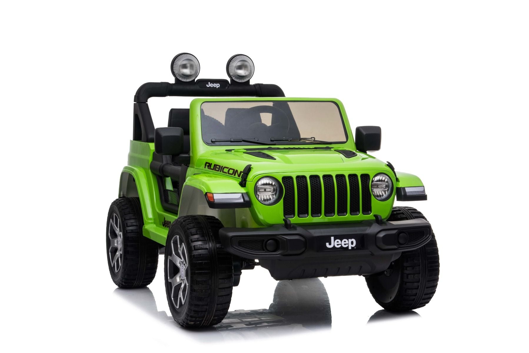 RIRICAR Elektroauto für Kinder 12V Jeep Wrangler, Grün, kinder elektroauto 2 sitzer mit 2,4-GHz-Fernbedienung, Radio mit Bluetooth- und USB-Eingang, Lithium-Akku, Eva-Räder, elektrofahrzeug kinder ab 3-8 jahre