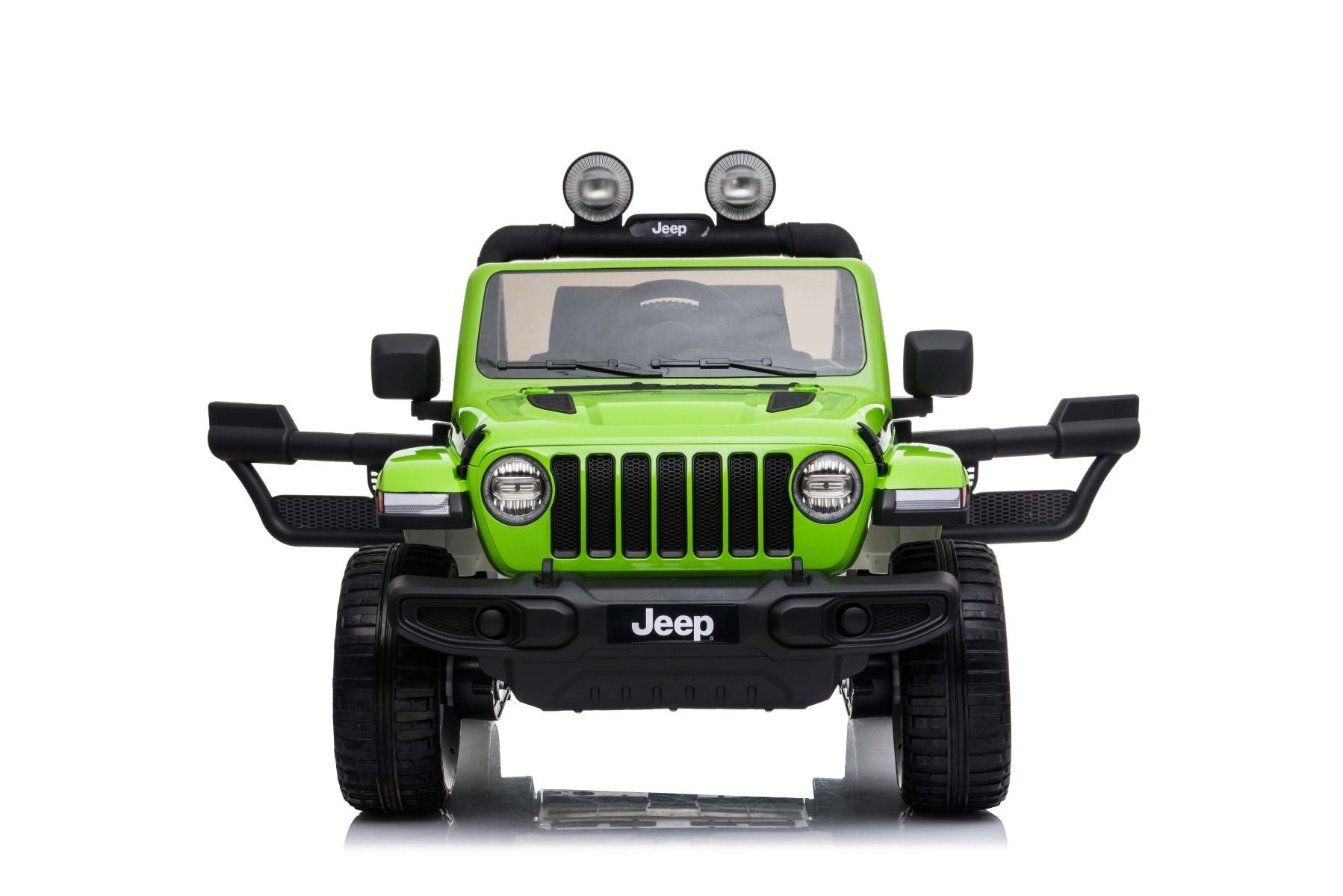 RIRICAR Elektroauto für Kinder 12V Jeep Wrangler, Grün, kinder elektroauto 2 sitzer mit 2,4-GHz-Fernbedienung, Radio mit Bluetooth- und USB-Eingang, Lithium-Akku, Eva-Räder, elektrofahrzeug kinder ab 3-8 jahre