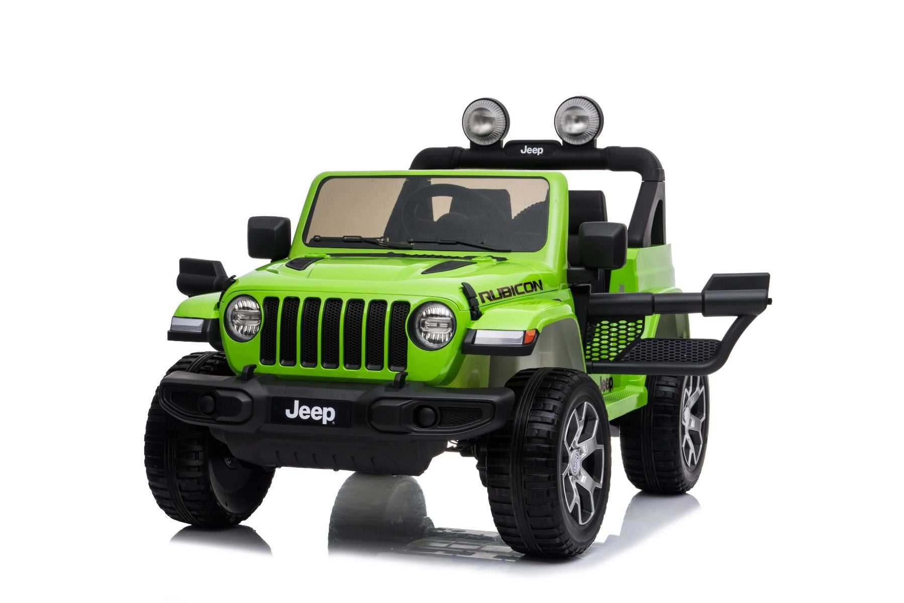 RIRICAR Elektroauto für Kinder 12V Jeep Wrangler, Grün, kinder elektroauto 2 sitzer mit 2,4-GHz-Fernbedienung, Radio mit Bluetooth- und USB-Eingang, Lithium-Akku, Eva-Räder, elektrofahrzeug kinder ab 3-8 jahre