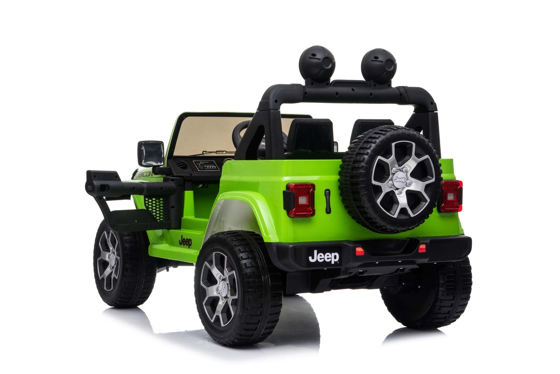 RIRICAR Elektroauto für Kinder 12V Jeep Wrangler, Grün, kinder elektroauto 2 sitzer mit 2,4-GHz-Fernbedienung, Radio mit Bluetooth- und USB-Eingang, Lithium-Akku, Eva-Räder, elektrofahrzeug kinder ab 3-8 jahre