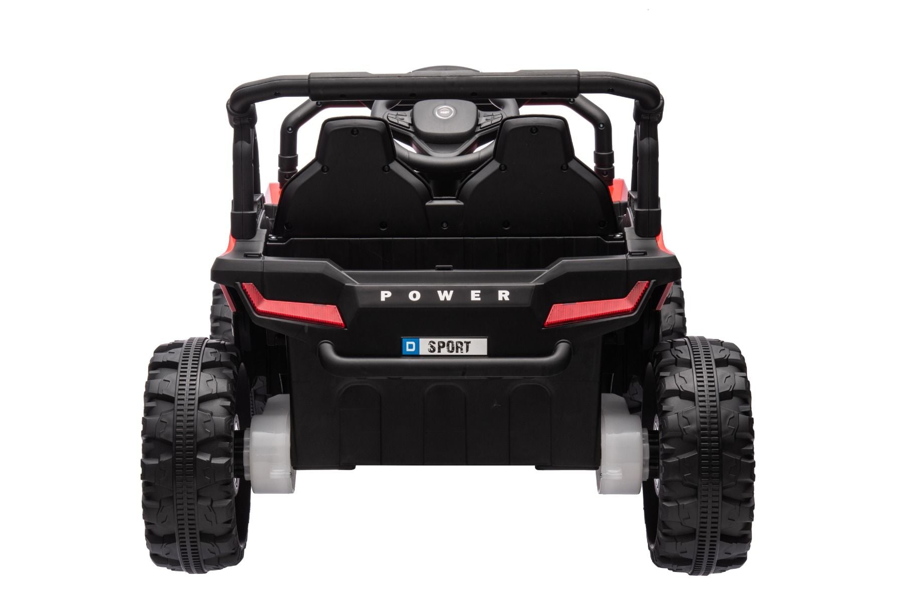 Elektrisches Aufsitzauto UTV Small 12V, rot, Hinterradantrieb, 12V Batterie, Kunststoffräder, Breiter Doppelsitz für nur ein Kind, 2,4 GHz Fernbedienung, MP3-Player mit USB/SD-Eingang, LED-Leuchten