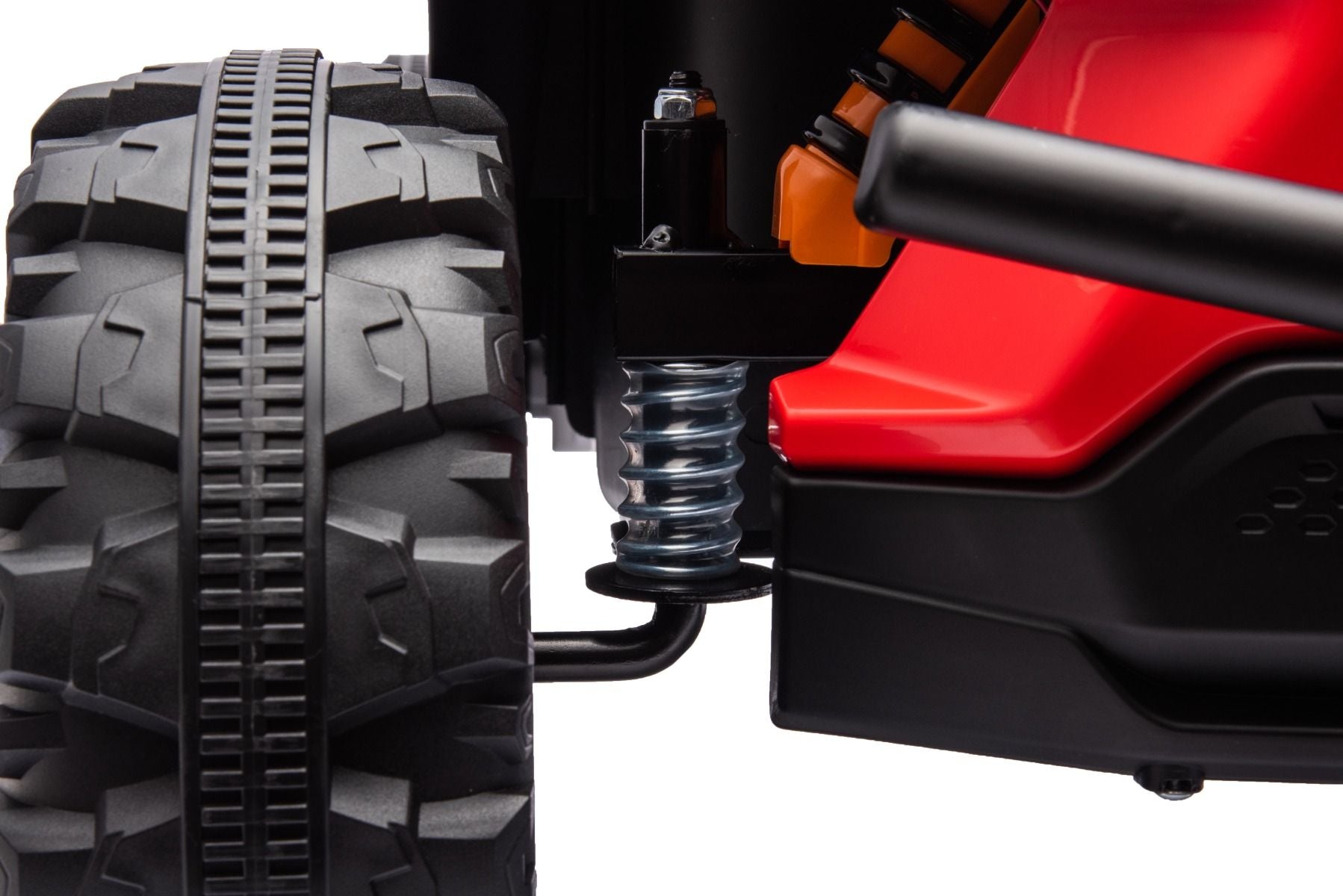 Elektrisches Aufsitzauto UTV Small 12V, rot, Hinterradantrieb, 12V Batterie, Kunststoffräder, Breiter Doppelsitz für nur ein Kind, 2,4 GHz Fernbedienung, MP3-Player mit USB/SD-Eingang, LED-Leuchten