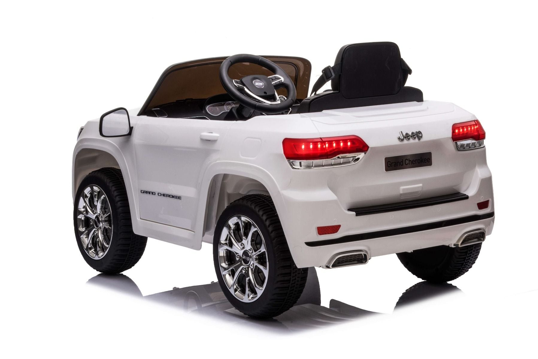 Voiture électrique enfant 12V JEEP GRAND CHEROKEE, BLANC, avec télécommande 2,4 Ghz, batterie 12V / 7AH, moteur 2 x 35W