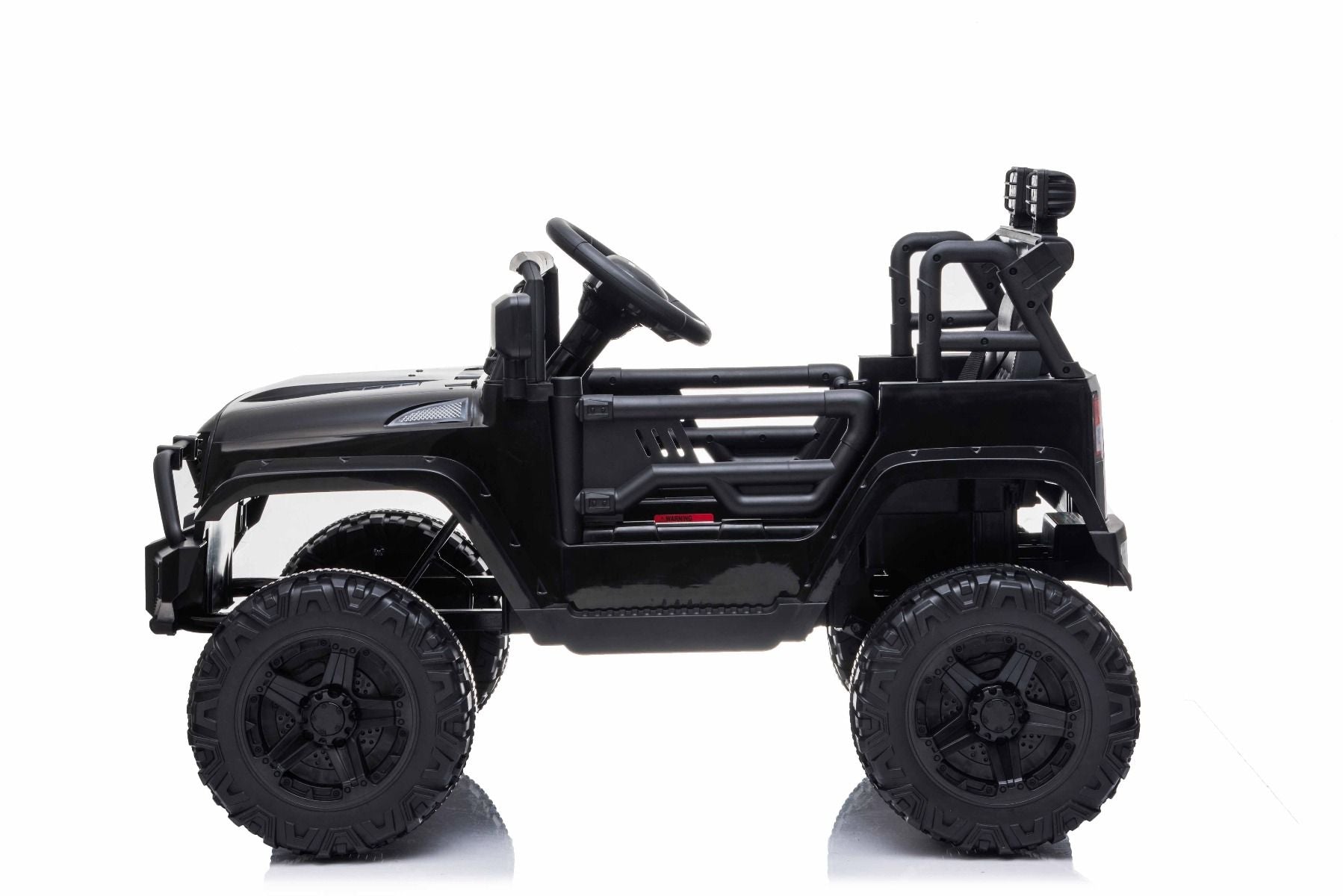 Kinder Elektroauto 12V Offroad Modell 2023 schwarz, hohes Fahrgestell, breiter Sitz, hängende Achsen, Elektroauto für kinder mit 2,4-GHz-Fernbedienung, MP3/USB , LED-Leuchten, elektroauto kinder ab 3-8 jahre