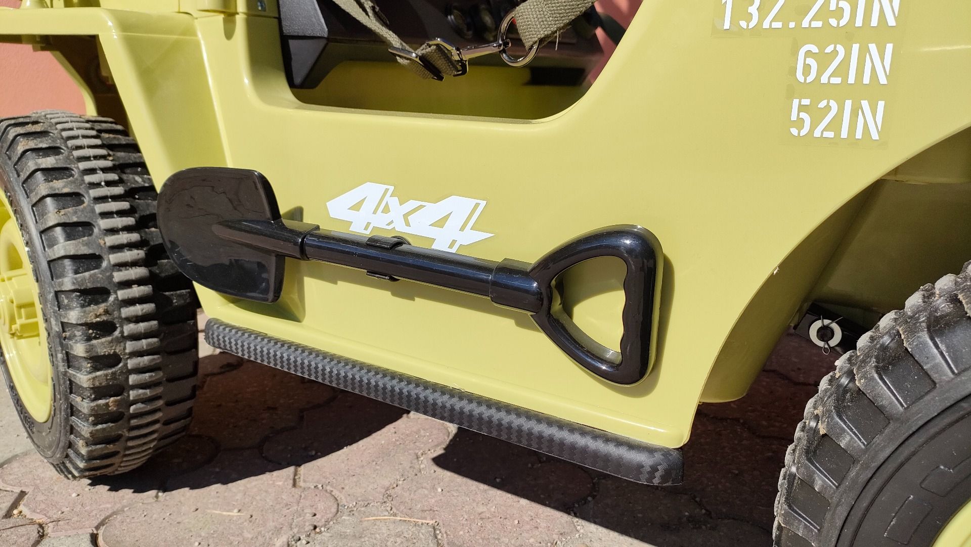 RIRICAR 4x4 Kinder Elektroauto 12V USA Army, 3 sitzer, Elektroauto für Kinder mit 2,4GHz Fernbedienung, MP3/USB/SD, Elektrofahrzeug Kinder ab 3-8 Jahre