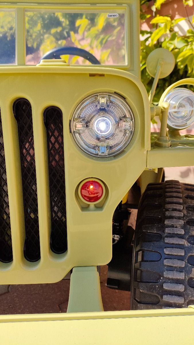 RIRICAR 4x4 Kinder Elektroauto 12V USA Army, 3 sitzer, Elektroauto für Kinder mit 2,4GHz Fernbedienung, MP3/USB/SD, Elektrofahrzeug Kinder ab 3-8 Jahre