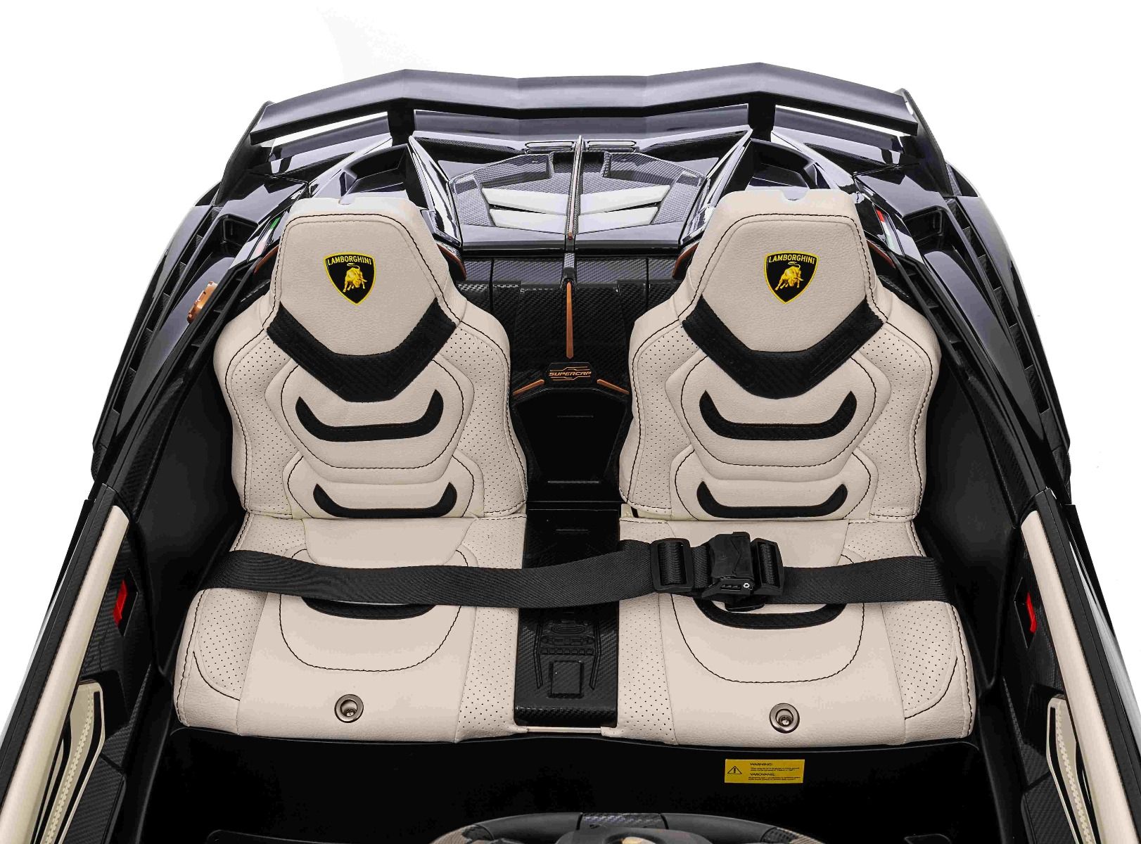 Elektro-Rutschauto Lamborghini Sian 4X4, schwarz, 12 V, 2,4 GHz-Fernbedienung, USB-/AUX-Eingang, Bluetooth, Federung, vertikal öffnende Türen, weiche EVA-Räder, LED-Leuchten, ORIGINAL-Lizenz