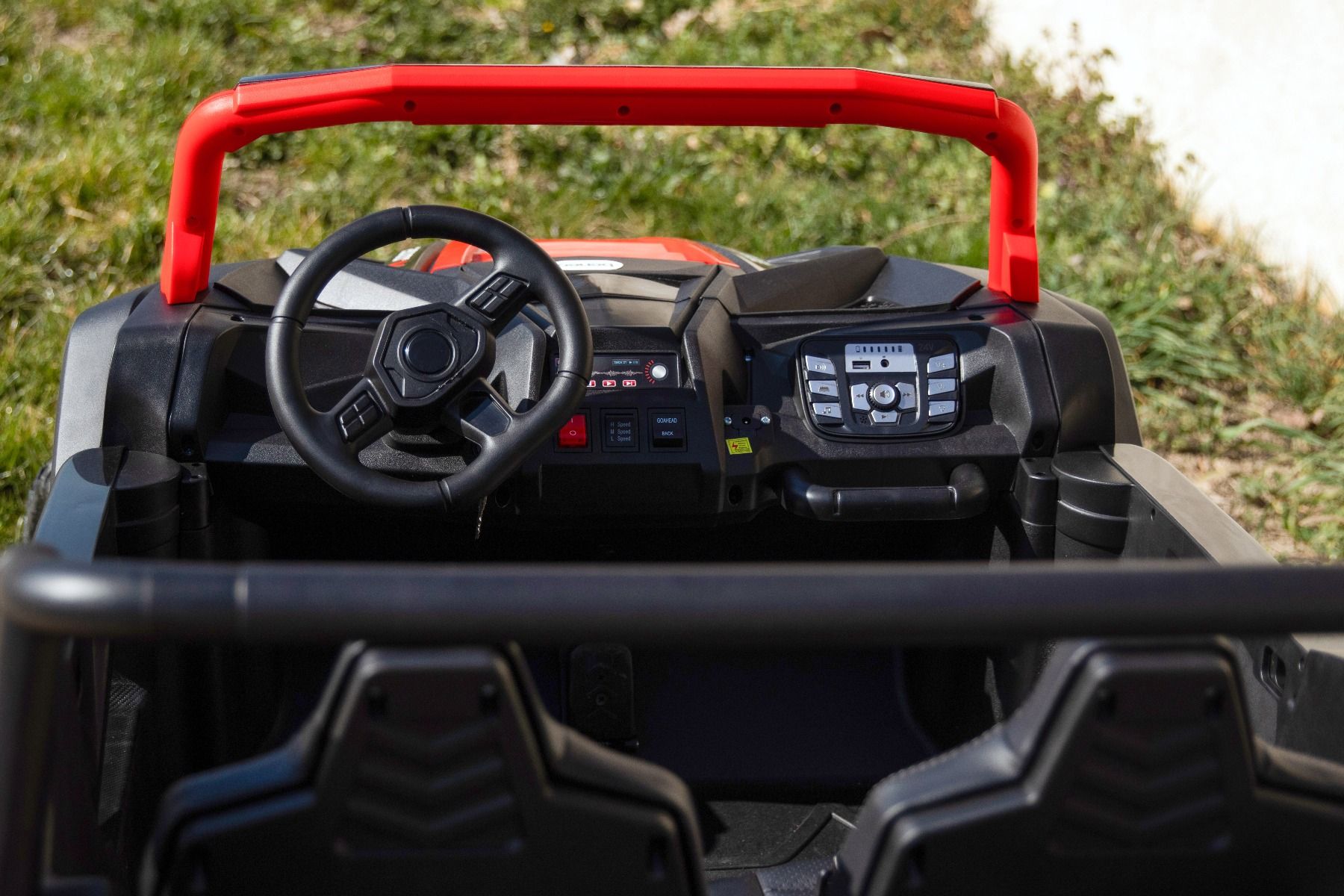 Kinder Elektroauto 24V UTV XXL, rot, elektroauto für kinder 2 sitzer, Ledersitze, 180W Motoren, elektrofahrzeug kinder ab 3 bis 12 jahre