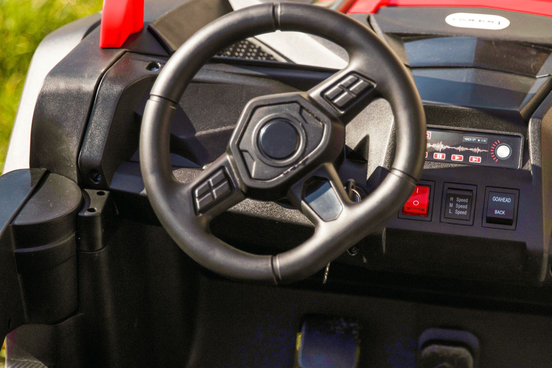 Kinder Elektroauto 24V UTV XXL, rot, elektroauto für kinder 2 sitzer, Ledersitze, 180W Motoren, elektrofahrzeug kinder ab 3 bis 12 jahre