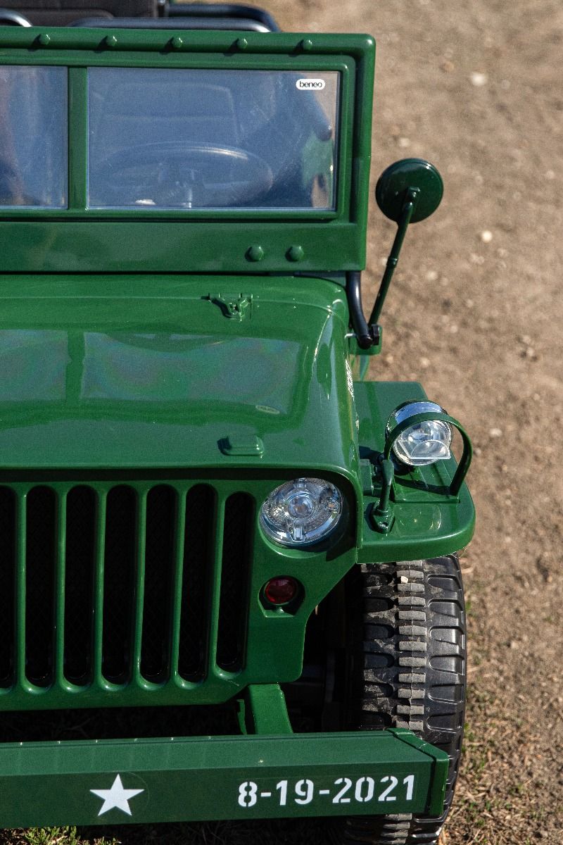 RIRICAR 4x4 Kinder Elektroauto 12V USA Army, 3 sitzer, Elektroauto für Kinder mit 2,4GHz Fernbedienung, MP3/USB/SD, Elektrofahrzeug Kinder ab 3-8 Jahre