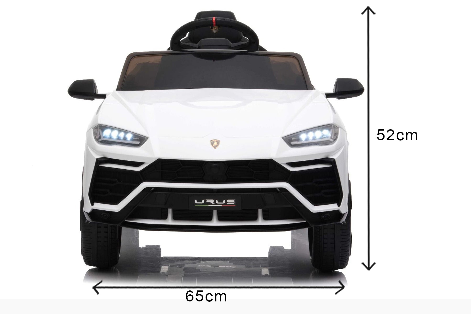 Kinder elektroauto 12V Lamborghini URUS, weiß, original lizenziert, 2x Motor, 12V Batterie, Elektroauto für kinder mit 2,4-GHz-Fernbedienung, weiche EVA-Räder, Federung, Elektrofahrzeug kinder ab 3 bis 6 jahre