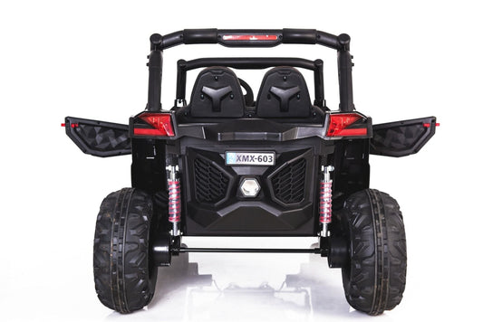 RIRICAR Kinderauto Elektro 2 Sitzer 4x4 mit 2,4-GHz Fernbedienung, NEU RSX elektroauto für kinder Buggy, Schwarz, 36 Elektrofahrzeug kinder ab Monate - 8 Jahre, 2x12 V Batterie