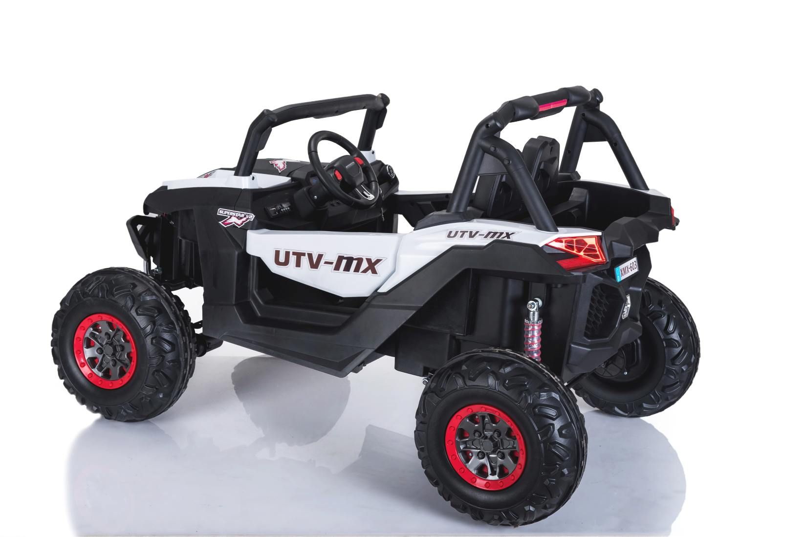 RIRICAR Kinderauto Elektro 2 Sitzer 4x4 mit 2,4-GHz Fernbedienung, NEU RSX elektroauto für kinder Buggy, Weiss, 36 Elektrofahrzeug kinder ab Monate - 8 Jahre, 2x12 V Batterie