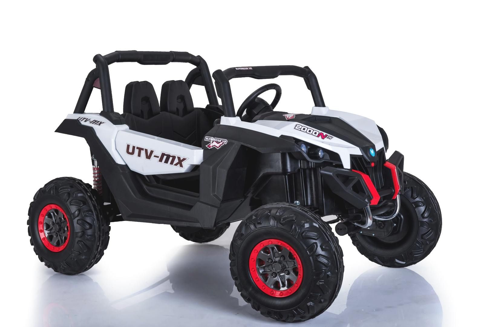 RIRICAR Kinderauto Elektro 2 Sitzer 4x4 mit 2,4-GHz Fernbedienung, NEU RSX elektroauto für kinder Buggy, Weiss, 36 Elektrofahrzeug kinder ab Monate - 8 Jahre, 2x12 V Batterie