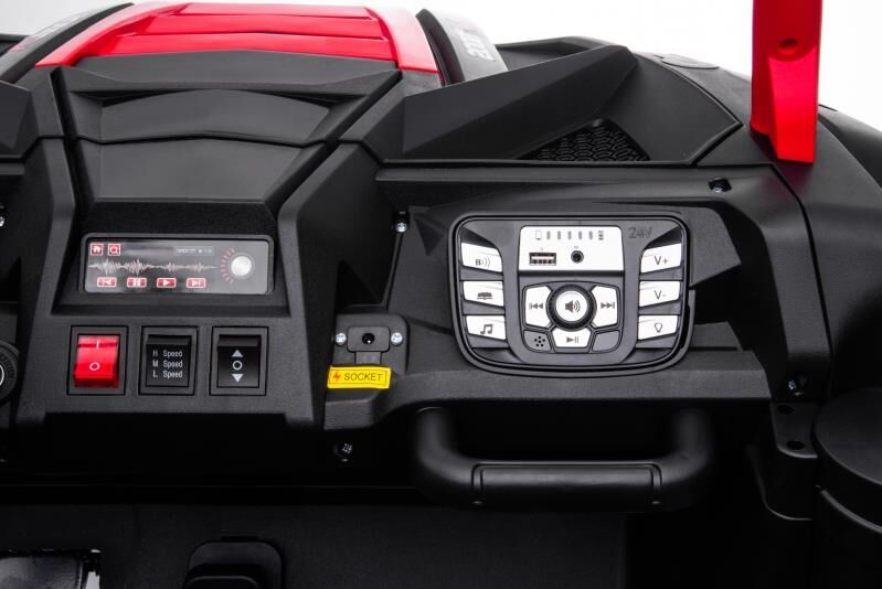 Kinder Elektroauto 24V UTV XXL, rot, elektroauto für kinder 2 sitzer, Ledersitze, 180W Motoren, elektrofahrzeug kinder ab 3 bis 12 jahre