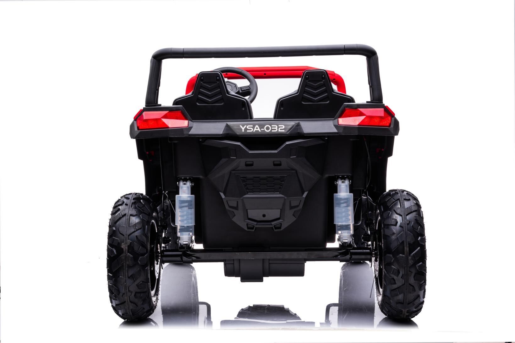 Kinder Elektroauto 24V UTV XXL, rot, elektroauto für kinder 2 sitzer, Ledersitze, 180W Motoren, elektrofahrzeug kinder ab 3 bis 12 jahre